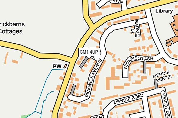 CM1 4UP map - OS OpenMap – Local (Ordnance Survey)