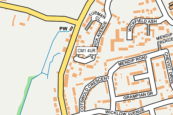 CM1 4UR map - OS OpenMap – Local (Ordnance Survey)