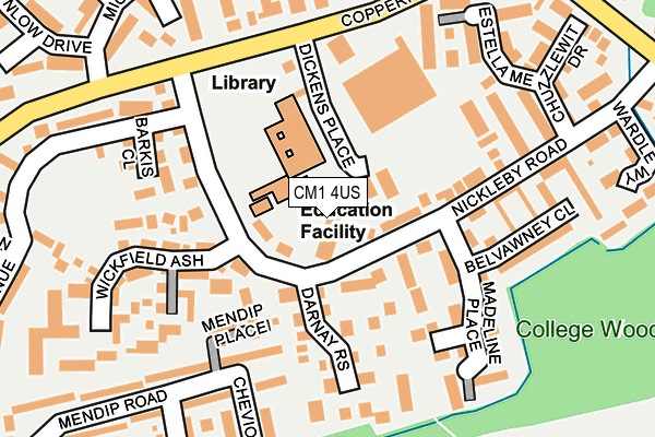 CM1 4US map - OS OpenMap – Local (Ordnance Survey)