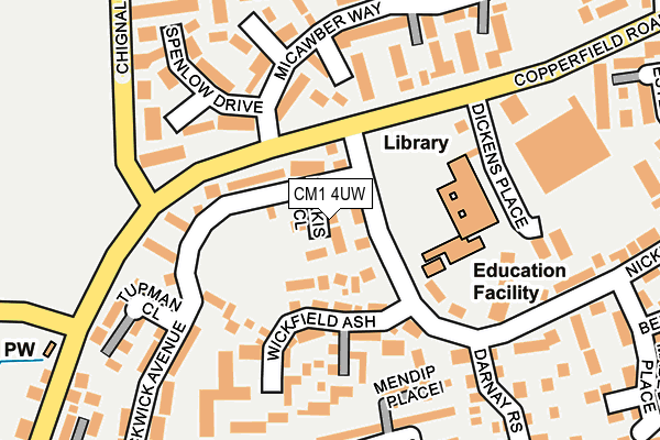 CM1 4UW map - OS OpenMap – Local (Ordnance Survey)