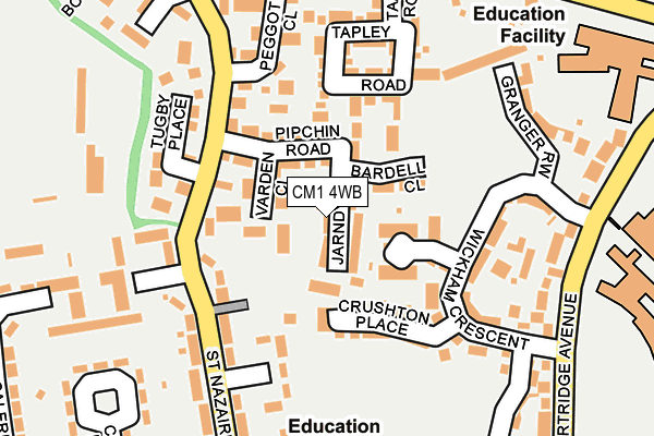 CM1 4WB map - OS OpenMap – Local (Ordnance Survey)