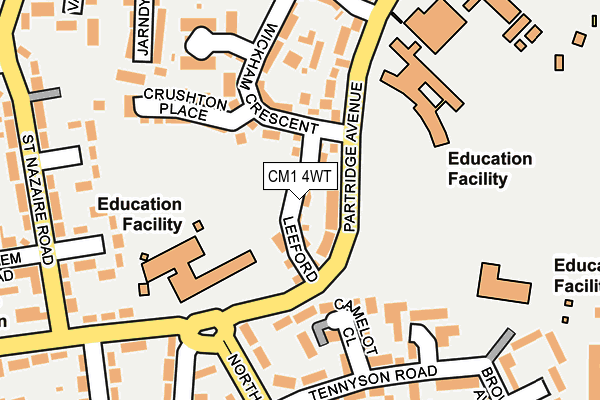 CM1 4WT map - OS OpenMap – Local (Ordnance Survey)