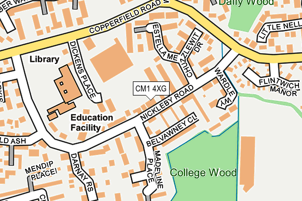 CM1 4XG map - OS OpenMap – Local (Ordnance Survey)