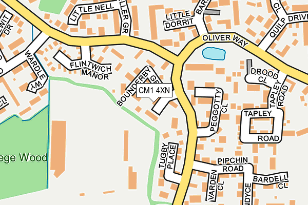 CM1 4XN map - OS OpenMap – Local (Ordnance Survey)
