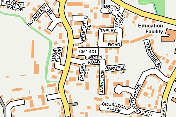 CM1 4XT map - OS OpenMap – Local (Ordnance Survey)