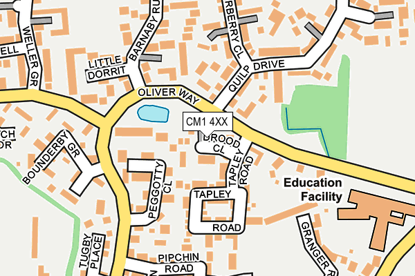 CM1 4XX map - OS OpenMap – Local (Ordnance Survey)