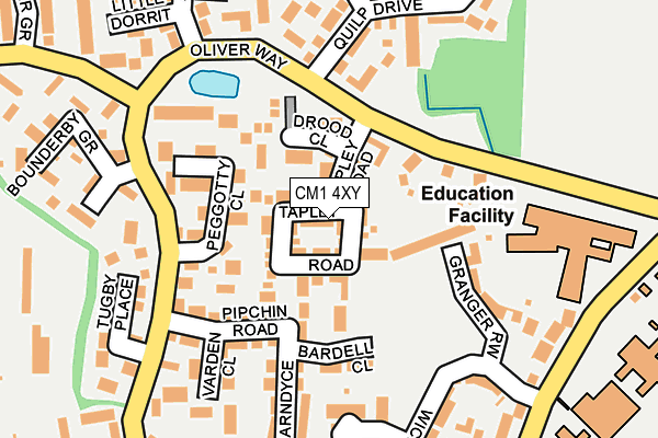 CM1 4XY map - OS OpenMap – Local (Ordnance Survey)