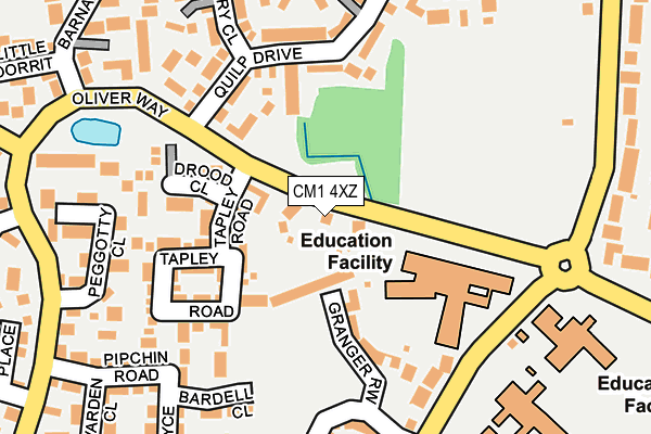 CM1 4XZ map - OS OpenMap – Local (Ordnance Survey)