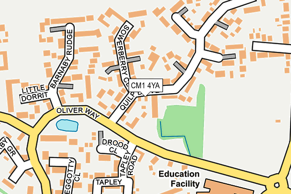 CM1 4YA map - OS OpenMap – Local (Ordnance Survey)