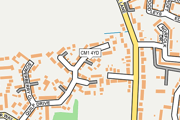 CM1 4YD map - OS OpenMap – Local (Ordnance Survey)