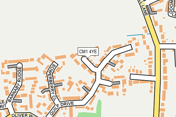 CM1 4YE map - OS OpenMap – Local (Ordnance Survey)