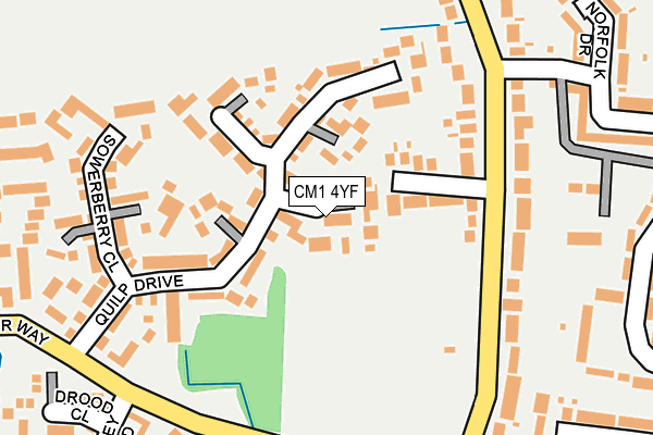 CM1 4YF map - OS OpenMap – Local (Ordnance Survey)