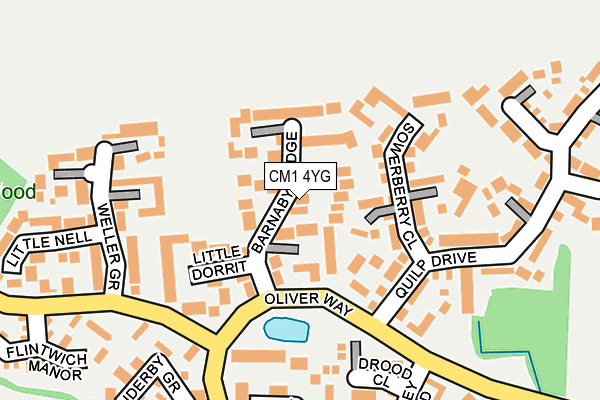 CM1 4YG map - OS OpenMap – Local (Ordnance Survey)
