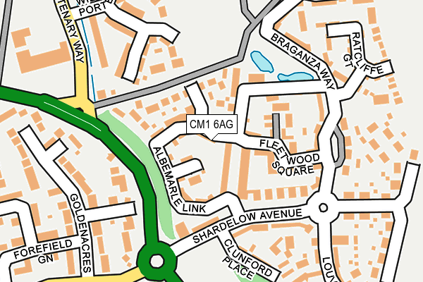 CM1 6AG map - OS OpenMap – Local (Ordnance Survey)