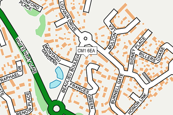 CM1 6EA map - OS OpenMap – Local (Ordnance Survey)