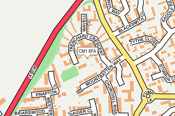 CM1 6FA map - OS OpenMap – Local (Ordnance Survey)