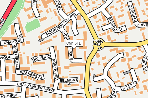 CM1 6FD map - OS OpenMap – Local (Ordnance Survey)