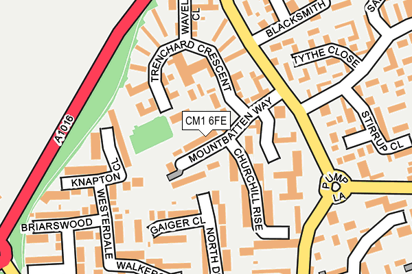CM1 6FE map - OS OpenMap – Local (Ordnance Survey)
