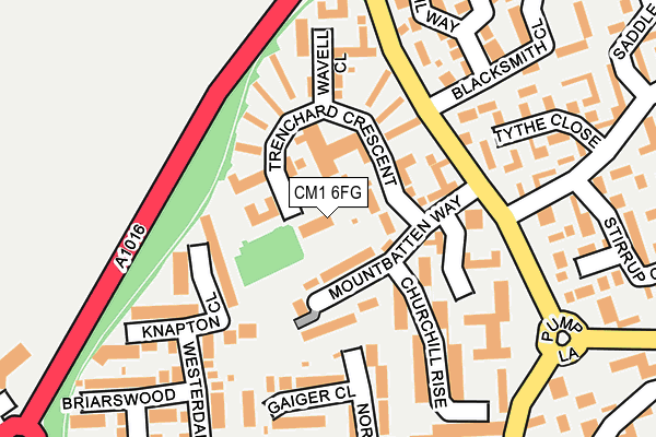 CM1 6FG map - OS OpenMap – Local (Ordnance Survey)