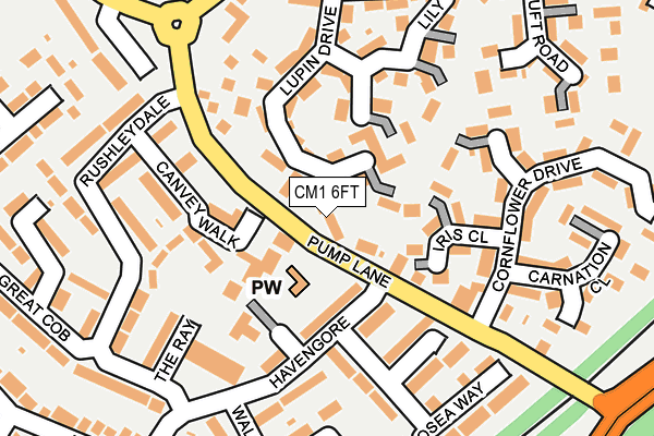 CM1 6FT map - OS OpenMap – Local (Ordnance Survey)