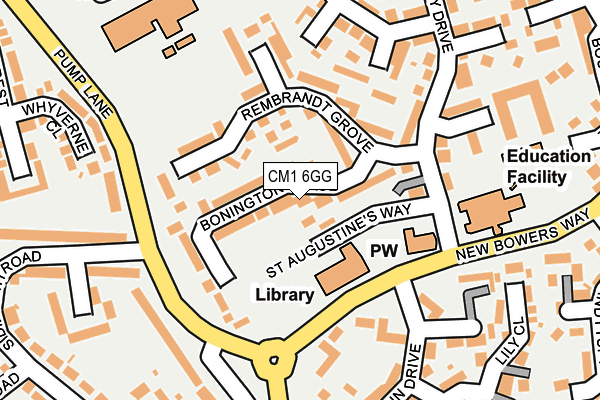CM1 6GG map - OS OpenMap – Local (Ordnance Survey)
