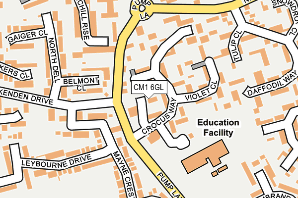 CM1 6GL map - OS OpenMap – Local (Ordnance Survey)