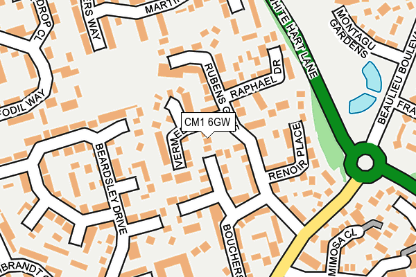 CM1 6GW map - OS OpenMap – Local (Ordnance Survey)
