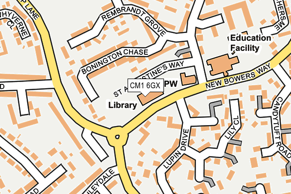 CM1 6GX map - OS OpenMap – Local (Ordnance Survey)