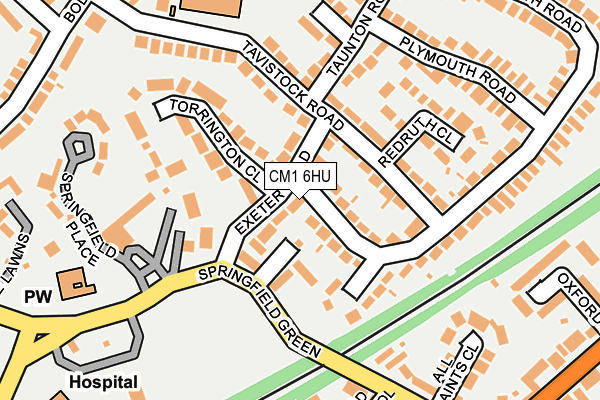 CM1 6HU map - OS OpenMap – Local (Ordnance Survey)