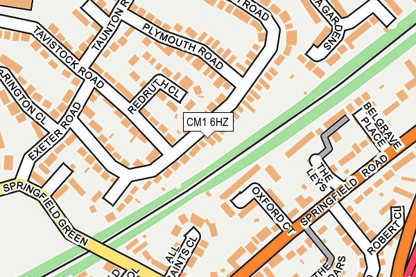 CM1 6HZ map - OS OpenMap – Local (Ordnance Survey)