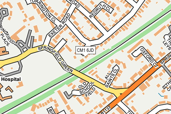CM1 6JD map - OS OpenMap – Local (Ordnance Survey)