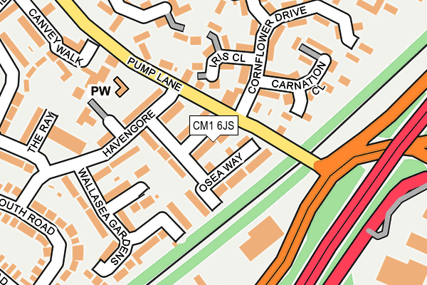 CM1 6JS map - OS OpenMap – Local (Ordnance Survey)