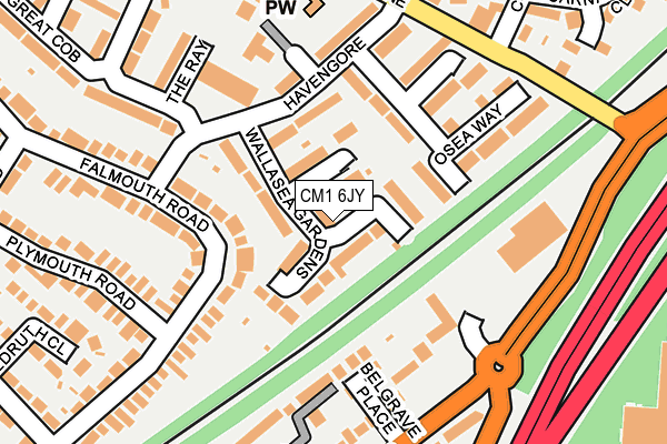 CM1 6JY map - OS OpenMap – Local (Ordnance Survey)