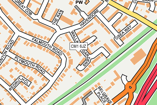 CM1 6JZ map - OS OpenMap – Local (Ordnance Survey)