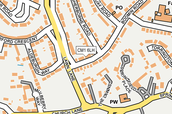 CM1 6LH map - OS OpenMap – Local (Ordnance Survey)