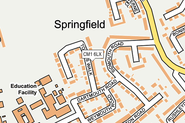 CM1 6LX map - OS OpenMap – Local (Ordnance Survey)