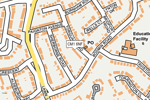 CM1 6NF map - OS OpenMap – Local (Ordnance Survey)