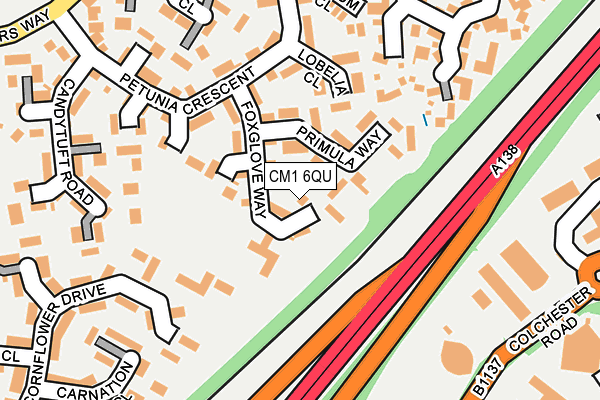 CM1 6QU map - OS OpenMap – Local (Ordnance Survey)