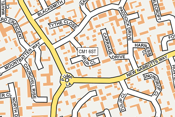 CM1 6ST map - OS OpenMap – Local (Ordnance Survey)