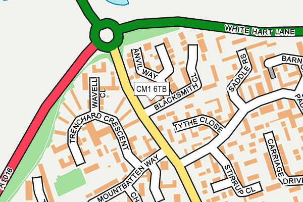 CM1 6TB map - OS OpenMap – Local (Ordnance Survey)