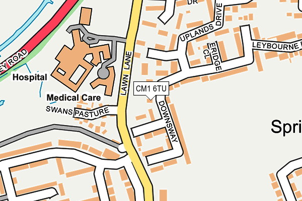 CM1 6TU map - OS OpenMap – Local (Ordnance Survey)