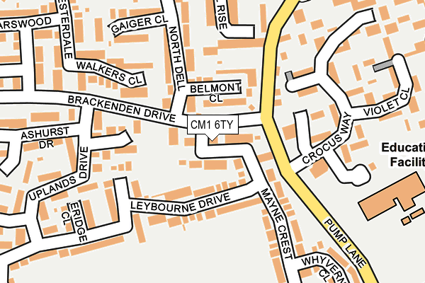 CM1 6TY map - OS OpenMap – Local (Ordnance Survey)