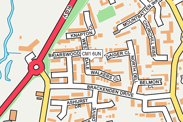 CM1 6UN map - OS OpenMap – Local (Ordnance Survey)