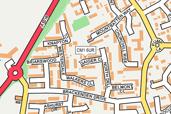 CM1 6UR map - OS OpenMap – Local (Ordnance Survey)
