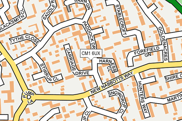 CM1 6UX map - OS OpenMap – Local (Ordnance Survey)