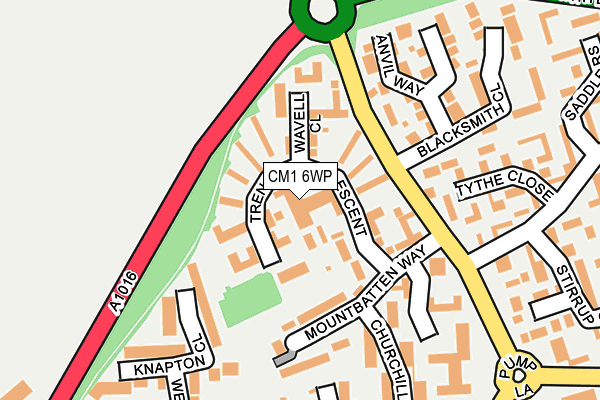 CM1 6WP map - OS OpenMap – Local (Ordnance Survey)