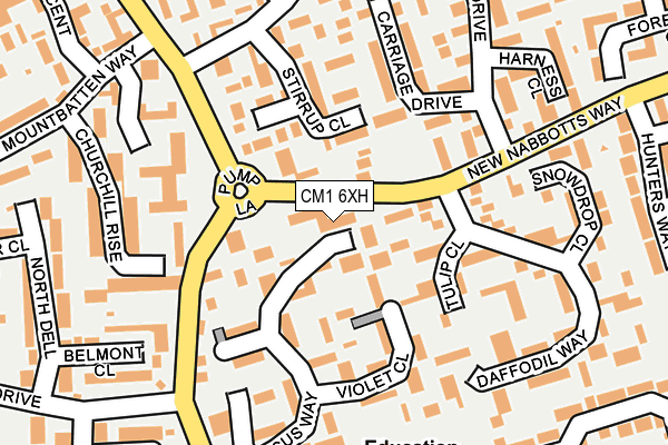 CM1 6XH map - OS OpenMap – Local (Ordnance Survey)