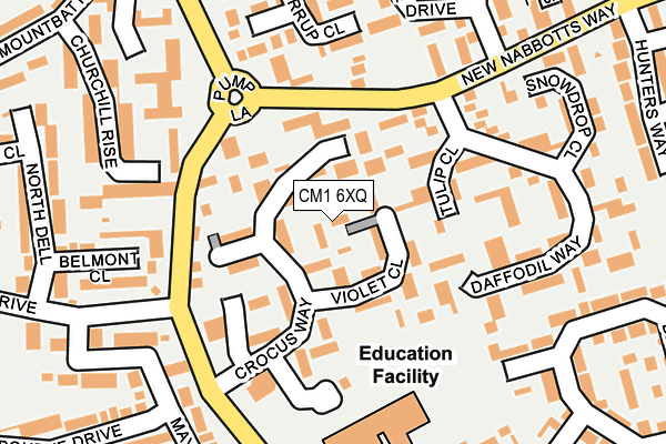 CM1 6XQ map - OS OpenMap – Local (Ordnance Survey)