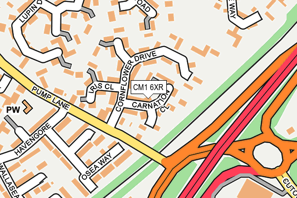 CM1 6XR map - OS OpenMap – Local (Ordnance Survey)