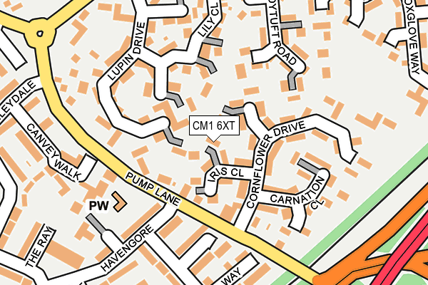 CM1 6XT map - OS OpenMap – Local (Ordnance Survey)